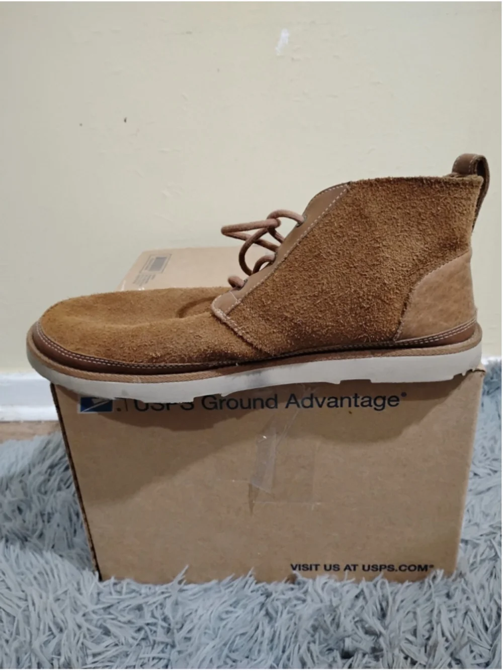 Ugg Neumel Unlined Leather Boot Men Size 13 Chukka Suede Chestnut 1020369 EUC